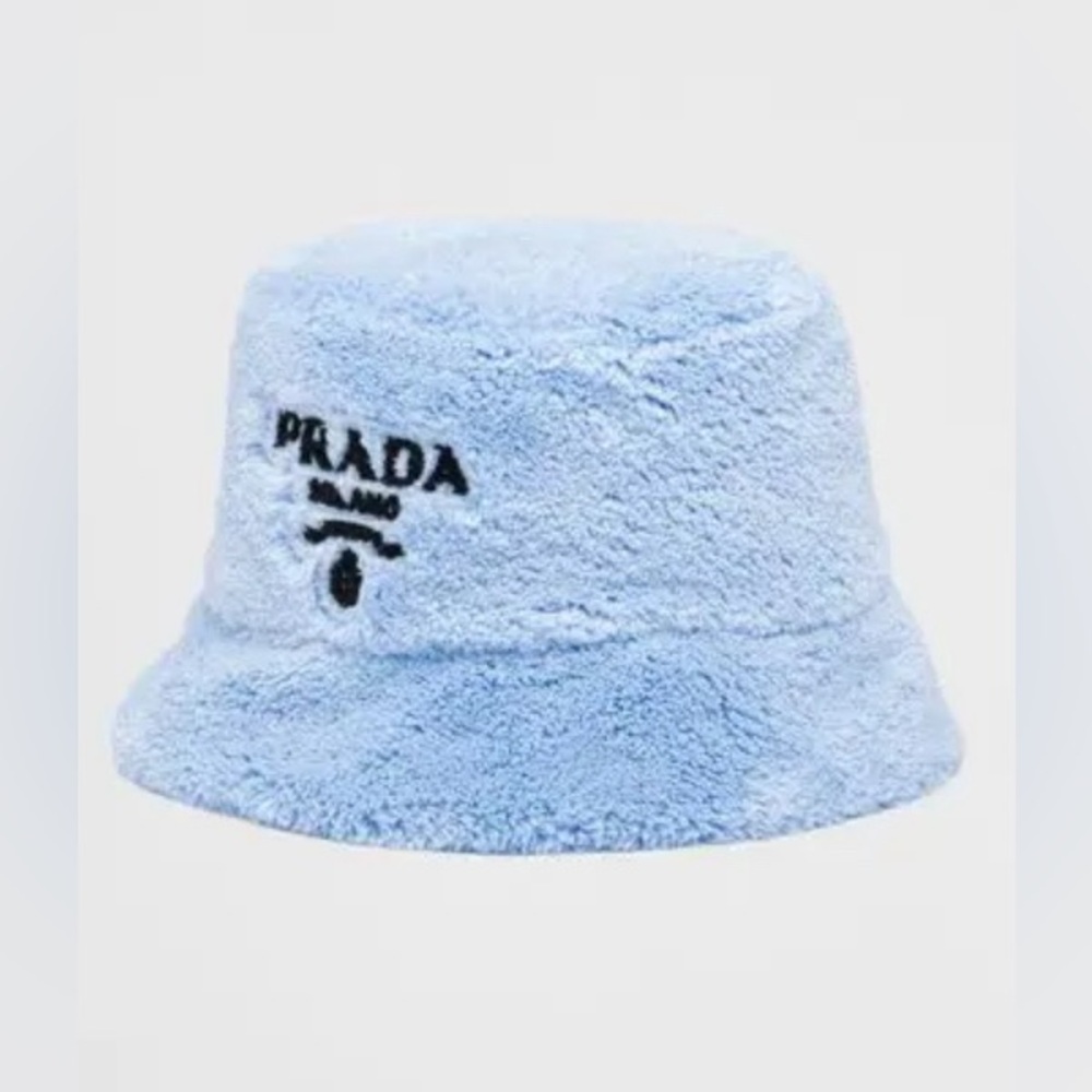 Prada Logo Embroidered Terrycloth Bucket Hat